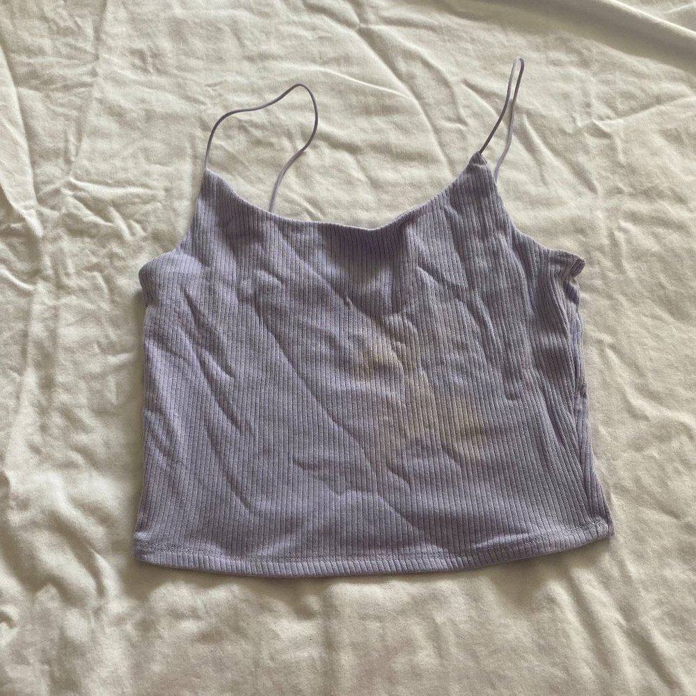 Garage Light Purple Ribbed Cropped Tank Top
